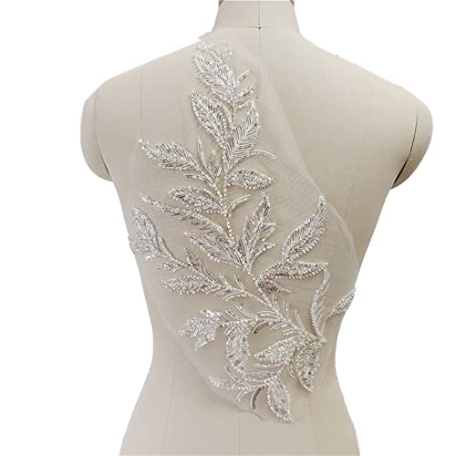 Perlenapplikation Spitzenapplikation Stickerei Pailletten Perlen Applikation Blatt Blume Patch Hochzeitskleid Kleidung für Kinder Material Zubehör für DIY (Show von co Perlenapplikation Spitzenapplikation Stickerei Pailletten Perlen Applikation Blatt Blume Patch Hochzeitskleid Kleidung für Kinder Material Zubehör für DIY (Show von co von BOSUGE