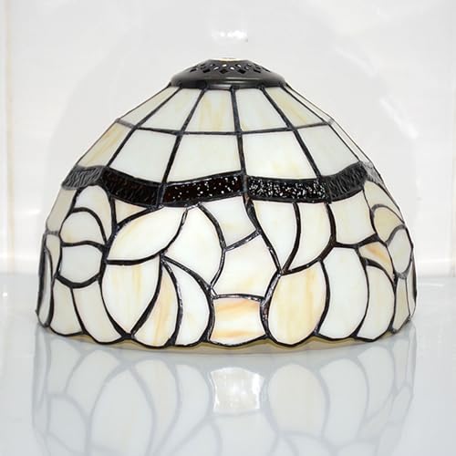 BOTOWI 8 Zoll Tiffany Stil Lampenschirme Ersatz, Pastorale Florale Buntglaslampe Schirm nur für Kronleuchter Tischlampen Pendellampen Wandleuchten Weihnachtsdekoration,Small Hole von BOTOWI