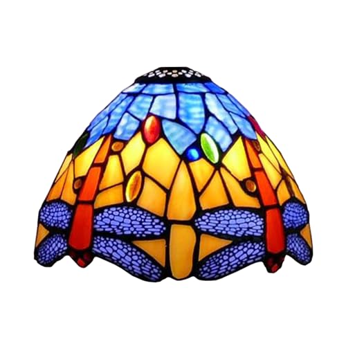 BOTOWI Tiffany Lampenschirm 8 Zoll breites Zubehör Ersatz, nur 20 cm Libelle Buntglas Lampenschirm, Vintage Lichtabdeckung für Tischlampe Pendelleuchte,Blau BOTOWI Tiffany Lampenschirm 8 Zoll breites Zubehör Ersatz, nur 20 cm Libelle Buntglas Lampenschirm, Vintage Lichtabdeckung für Tischlampe Pendelleuchte,Blau von BOTOWI