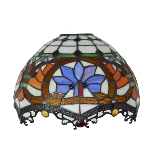 BOTOWI Tiffany Lampenschirm Ersatz 12" Buntglas Barocke Lampenschirme Vintage Bernstein Mahagoni Lichtabdeckung nur 1-5/8 Zoll Einbauöffnung für gewölbte Stehlampe, Fackellampe, Pendelleuchte,M BOTOWI Tiffany Lampenschirm Ersatz 12" Buntglas Barocke Lampenschirme Vintage Bernstein Mahagoni Lichtabdeckung nur 1-5/8 Zoll Einbauöffnung für gewölbte Stehlampe, Fackellampe, Pendelleuchte,M von BOTOWI
