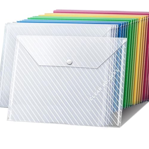 Kunststoff-Umschläge, Dokumenten-Organizer, A4, Briefgröße, Rechnungen, Quittungen, Papierhalter, Organizer, farbige Umschläge mit Schnappverschluss, Dokumentenmappen, Dokumententaschen für Schule Kunststoff-Umschläge, Dokumenten-Organizer, A4, Briefgröße, Rechnungen, Quittungen, Papierhalter, Organizer, farbige Umschläge mit Schnappverschluss, Dokumentenmappen, Dokumententaschen für Schule von BOTRFMUNY