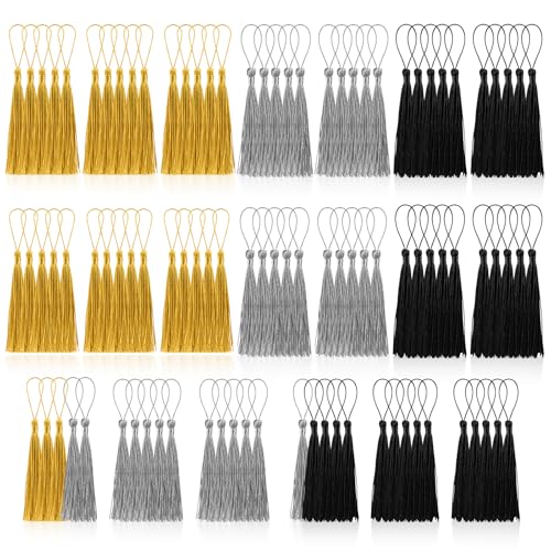 BOUBONI 100 Stück Quasten Gold Silber Schwarz Weich Seidig Handgefertigte Mini Quasten für Lesezeichen Anhänger Schmuckherstellung DIY Bastelzubehör Schlüsselanhänger Zubehör Kleiderdekoration BOUBONI 100 Stück Quasten Gold Silber Schwarz Weich Seidig Handgefertigte Mini Quasten für Lesezeichen Anhänger Schmuckherstellung DIY Bastelzubehör Schlüsselanhänger Zubehör Kleiderdekoration von BOUBONI