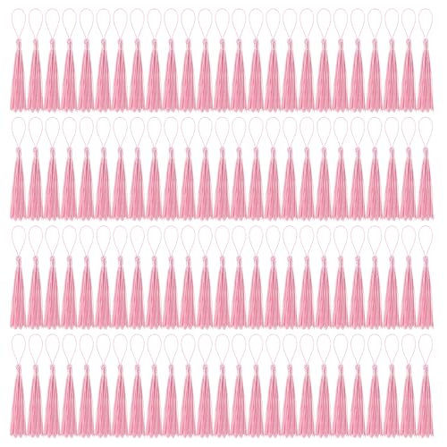 BOUBONI 100 Stück Quasten Rosa Weich Seidig Handgefertigte Mini Quasten für Lesezeichen Anhänger Schmuckherstellung DIY Bastelzubehör Schlüsselanhänger Zubehör Kleiderdekoration BOUBONI 100 Stück Quasten Rosa Weich Seidig Handgefertigte Mini Quasten für Lesezeichen Anhänger Schmuckherstellung DIY Bastelzubehör Schlüsselanhänger Zubehör Kleiderdekoration von BOUBONI