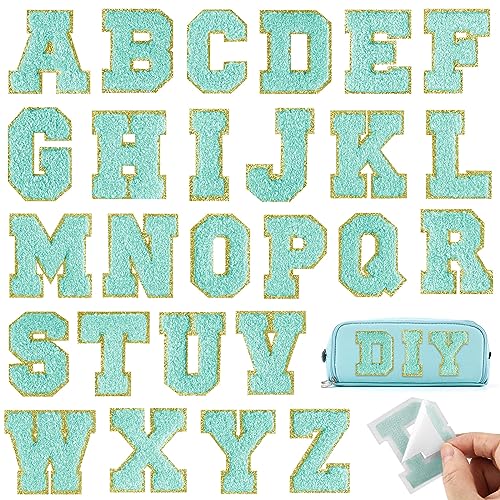 BOUBONI 26 Stück blaue Buchstaben zum Aufbügeln von A bis Z, selbstklebende Chenille-Buchstabenflicken für Stoffkleidung BOUBONI 26 Stück blaue Buchstaben zum Aufbügeln von A bis Z, selbstklebende Chenille-Buchstabenflicken für Stoffkleidung von BOUBONI