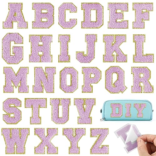 BOUBONI 26 Stück lila Buchstaben zum Aufbügeln von A bis Z, selbstklebende Chenille-Buchstabenflicken für Stoffkleidung BOUBONI 26 Stück lila Buchstaben zum Aufbügeln von A bis Z, selbstklebende Chenille-Buchstabenflicken für Stoffkleidung von BOUBONI