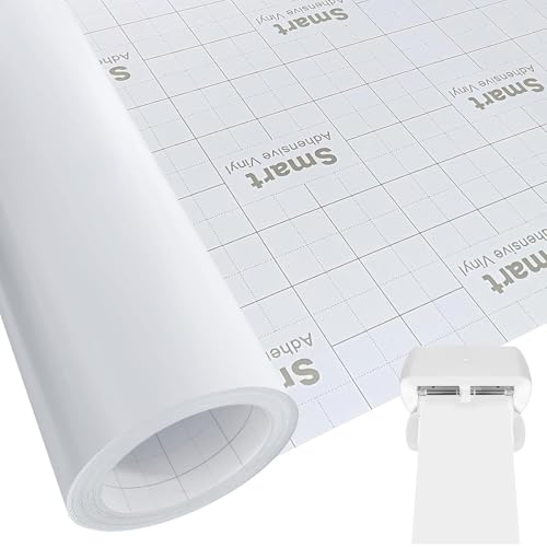 Smart Vinyl Permanent für Cricut Joy Xtra, 24x300cm Weiß Smart Adhesive Vinyl, Vinyl Plotter Film, Plotterfolie Selbstklebend für DIY Tassen, Autos, Banner, Dekoration Smart Vinyl Permanent für Cricut Joy Xtra, 24x300cm Weiß Smart Adhesive Vinyl, Vinyl Plotter Film, Plotterfolie Selbstklebend für DIY Tassen, Autos, Banner, Dekoration von BOUFEIDA