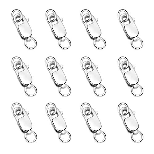 BOUTICOL Karabinerverschluss aus 925er-Sterlingsilber, mit geschlossenen Biegeringen, kleiner Verbindungsring für Halsketten, Schmuck, Armbänder, Zubehör, Verschluss, 10 mm x 4 mm, 001, 12 Stück BOUTICOL Karabinerverschluss aus 925er-Sterlingsilber, mit geschlossenen Biegeringen, kleiner Verbindungsring für Halsketten, Schmuck, Armbänder, Zubehör, Verschluss, 10 mm x 4 mm, 001, 12 Stück von BOUTICOL