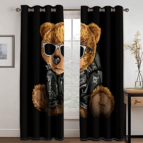 BOVZOX Vorhang 2 Stück x 140 B x 175cm H Blickdichte Gardinen -Lichtundurchlässige Vorhänge mit Ösen für Schlafzimmer Kinderzimmer GeräuschreduzierungGelb & Tierischer Bär BOVZOX Vorhang 2 Stück x 140 B x 175cm H Blickdichte Gardinen -Lichtundurchlässige Vorhänge mit Ösen für Schlafzimmer Kinderzimmer GeräuschreduzierungGelb & Tierischer Bär von BOVZOX