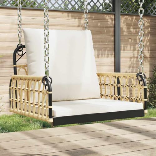 Schaukelstuhl mit Kissen 63x58x39 cm Polyrattan und Stahl Schaukelstuhl mit Kissen 63x58x39 cm Polyrattan und Stahl von BOWEKAM