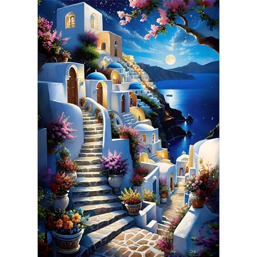 Bowetile 5D Diamond Painting Bilder, Diamant Painting Küstenstadt, Diamond Painting Set für Erwachsene Kinder, Komplettes DIY Diamond Art Malen Stickset, Kreuzstichbilder für Wohnkultur 30x40 cm Bowetile 5D Diamond Painting Bilder, Diamant Painting Küstenstadt, Diamond Painting Set für Erwachsene Kinder, Komplettes DIY Diamond Art Malen Stickset, Kreuzstichbilder für Wohnkultur 30x40 cm von Bowetile
