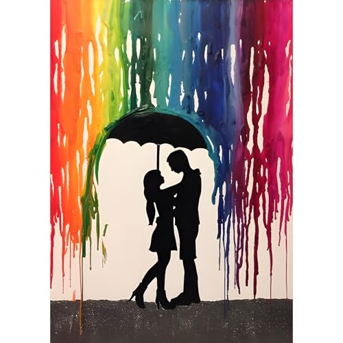 Bowetile 5D Diamond Painting Bilder Ein Paar, Regen Bogenregen Diamond Painting Set für Erwachsene und Kinder, Komplettes DIY Diamond Art Malen Stickset für Kreuzstichbilder, Wohnkultur 30x40 cm Bowetile 5D Diamond Painting Bilder Ein Paar, Regen Bogenregen Diamond Painting Set für Erwachsene und Kinder, Komplettes DIY Diamond Art Malen Stickset für Kreuzstichbilder, Wohnkultur 30x40 cm von Bowetile