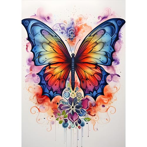 Bowetile 5D Diamond Painting Bilder Schmetterling, Schmetterling Diamond Painting Set für Erwachsene und Kinder, Komplettes DIY Diamond Art Malen Stickset für Kreuzstichbilder, Wohnkultur 30x40 cm Bowetile 5D Diamond Painting Bilder Schmetterling, Schmetterling Diamond Painting Set für Erwachsene und Kinder, Komplettes DIY Diamond Art Malen Stickset für Kreuzstichbilder, Wohnkultur 30x40 cm von Bowetile
