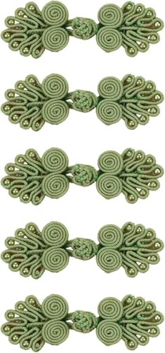 5 Paar Kostüm-Knöpfe, traditionelle Knotenknöpfe, chinesische Knoten, Froschknöpfe, Verschluss, Nähverschlüsse für Pullover, Umhang, Mäntel, Schal, Strickjacke und Kostüme, Outfit, Nähen, 5 Paar von BOWINGBO