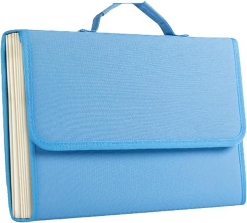A4 Dokumentenmappe, tragbarer Aktenordner, A4-Aktenordner, Aktenordner mit Griff, tragbare Brieftasche zur Aufbewahrung von Dateien für Zuhause, Schule und Büro von BOWINGBO