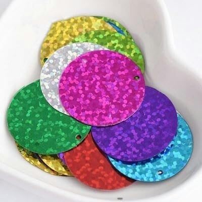 Dekorative Pailletten, lose Pailletten, schillernd, bunte große Pailletten mit 1 Seitenloch, PVC, flach, rund, lose Pailletten, Nähen, Basteln, Scrapbooking, Anhänger Dekorative Pailletten, lose Pailletten, schillernd, bunte große Pailletten mit 1 Seitenloch, PVC, flach, rund, lose Pailletten, Nähen, Basteln, Scrapbooking, Anhänger von BOWINGBO