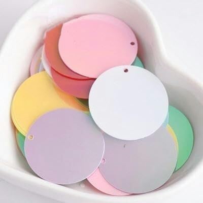 Dekorative Pailletten, lose Pailletten, schillernd, bunte große Pailletten mit 1 Seitenloch, PVC, flach, rund, lose Pailletten, Nähen, Basteln, Scrapbooking, Anhänger Dekorative Pailletten, lose Pailletten, schillernd, bunte große Pailletten mit 1 Seitenloch, PVC, flach, rund, lose Pailletten, Nähen, Basteln, Scrapbooking, Anhänger von BOWINGBO