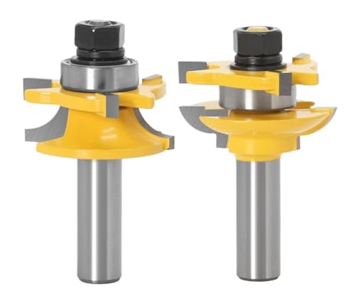 Fräser für Router und Schienen aus Hartmetall für Zapfen, 2-teiliges Set für Schienenrouter und Streben, Bohrer für Schienenrouter und Streben mit 12 mm und 1/2 Zoll Schaft Fräser für Router und Schienen aus Hartmetall für Zapfen, 2-teiliges Set für Schienenrouter und Streben, Bohrer für Schienenrouter und Streben mit 12 mm und 1/2 Zoll Schaft von BOWINGBO