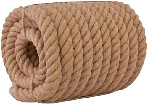 Starkes Naturseil für Kletterseile für Docks und Tauziehen, Juteseil, 22 mm, gedrehtes Manila-Seil, 4 Stränge, gedrehtes Juteseil, natürliches Hanfseil für Geländer, Docks, Tauziehen, Klettern von BOWINGBO