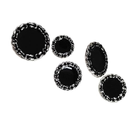 Vintage-Knöpfe aus Zinklegierung für Kleidung, handgefertigt, antikes Metall, Mantelknöpfe (15/20/25 mm, schwarz/weiß), 10 Stück, Nähzubehör für Jacken, Hemden, Pullover von BOWINGBO