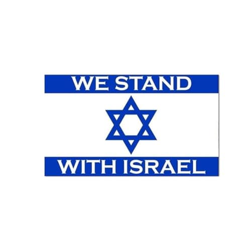 BOWTONG 10PCS I Stand mit Israel Flagge Aufkleber Israelische Flaggen Stoßstange Aufkleber Unterstützung für Israel Aufkleber Matte Vinyl für Auto Wasserdicht von BOWTONG