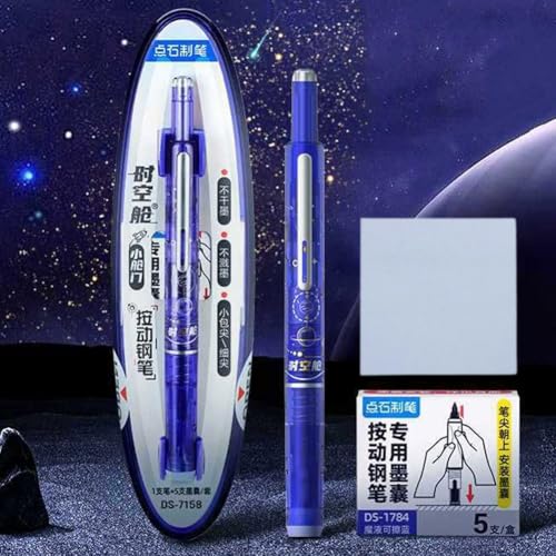 BOWTONG Füllfederhalter, einziehbar, 0,38 mm, feine Feder, blaue und schwarze Tinte, transparenter Schaft, inklusive 5 nachfüllbaren Tintenpatronen und Notizen, glattes Schreiben, kein Auslaufen BOWTONG Füllfederhalter, einziehbar, 0,38 mm, feine Feder, blaue und schwarze Tinte, transparenter Schaft, inklusive 5 nachfüllbaren Tintenpatronen und Notizen, glattes Schreiben, kein Auslaufen von BOWTONG