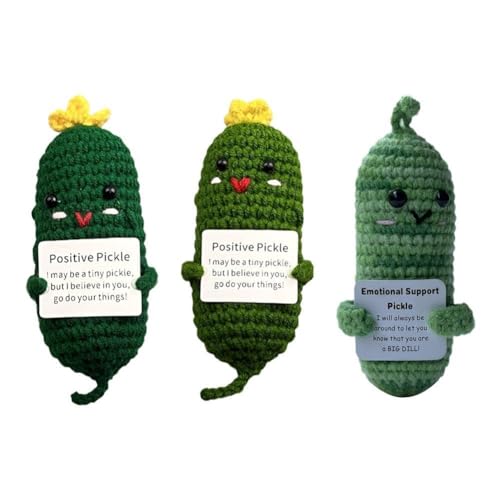 BOWTONG Garn Stricken Gurke Puppe Handgemachte Nette Grüne Frucht Gefüllte Geschenk Lustige Emotionale Gurke Geschenk Für Weihnachten Unterstützung Geburtstag von BOWTONG