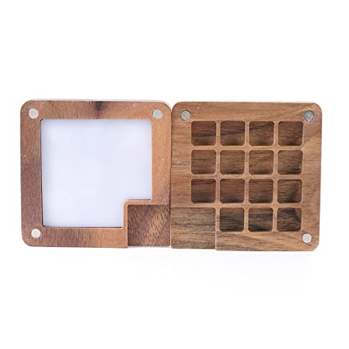 BOWTONG Tragbare Holz-Aquarell-Farbbox, Holzfarbe, leere Farbe, Mini-Zubehör-Box, C4c6 Palette von BOWTONG