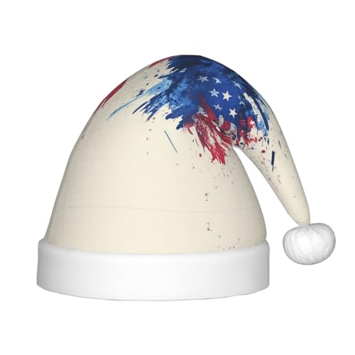 Adler Amerikanische Flagge Weihnachtsmütze, Weihnachtsmützen für Jungen und Mädchen, Weihnachtsmütze für Neujahr Festliche Party Dekoration, Rot Adler Amerikanische Flagge Weihnachtsmütze, Weihnachtsmützen für Jungen und Mädchen, Weihnachtsmütze für Neujahr Festliche Party Dekoration, Rot von BOXILTD