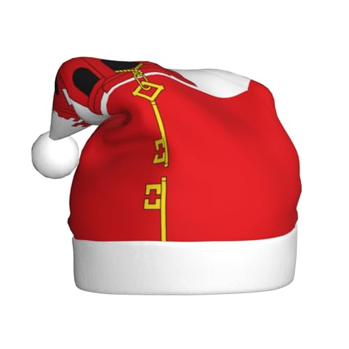 Festliche Weihnachtsmütze für Erwachsene – gemütliche Weihnachtsmütze für Männer und Frauen, Neujahrsparty-Zubehör, Rot von BOXILTD