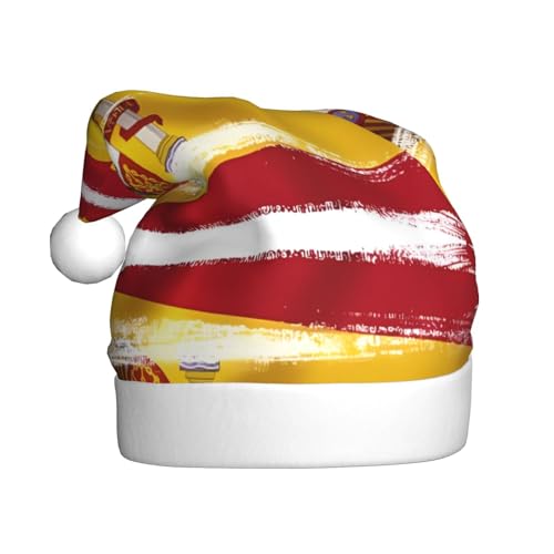 Festliche Weihnachtsmütze mit Spanien-Flagge für Erwachsene – gemütliche Weihnachtsmütze für Männer und Frauen, Neujahrsparty-Zubehör, Rot Festliche Weihnachtsmütze mit Spanien-Flagge für Erwachsene – gemütliche Weihnachtsmütze für Männer und Frauen, Neujahrsparty-Zubehör, Rot von BOXILTD