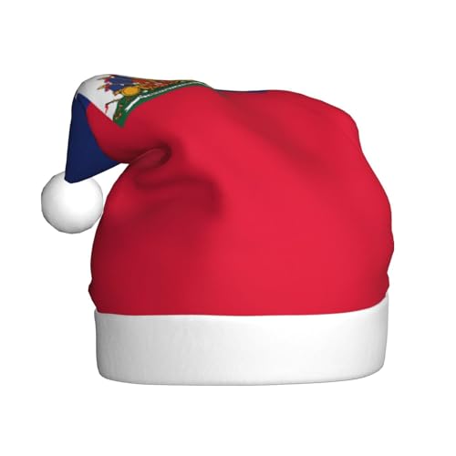 Festliche Weihnachtsmütze mit haitianischer Flagge für Erwachsene – gemütliche Weihnachtsmütze für Männer und Frauen, Neujahrsparty-Zubehör, Rot Festliche Weihnachtsmütze mit haitianischer Flagge für Erwachsene – gemütliche Weihnachtsmütze für Männer und Frauen, Neujahrsparty-Zubehör, Rot von BOXILTD