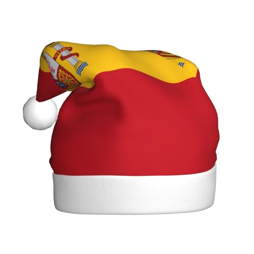 Festliche Weihnachtsmütze mit spanischer Flagge für Erwachsene – gemütliche Weihnachtsmütze für Männer und Frauen, Neujahrsparty-Zubehör, rot Festliche Weihnachtsmütze mit spanischer Flagge für Erwachsene – gemütliche Weihnachtsmütze für Männer und Frauen, Neujahrsparty-Zubehör, rot von BOXILTD