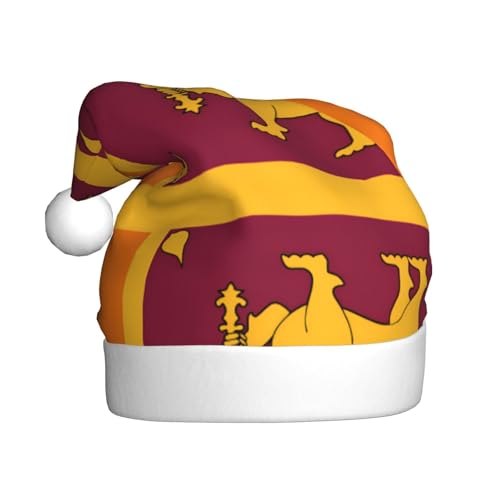 Festliche Weihnachtsmützen für Erwachsene mit Sri Lanka-Flagge, gemütliche Weihnachtsmütze für Männer und Frauen, Neujahrsparty-Zubehör, Rot Festliche Weihnachtsmützen für Erwachsene mit Sri Lanka-Flagge, gemütliche Weihnachtsmütze für Männer und Frauen, Neujahrsparty-Zubehör, Rot von BOXILTD