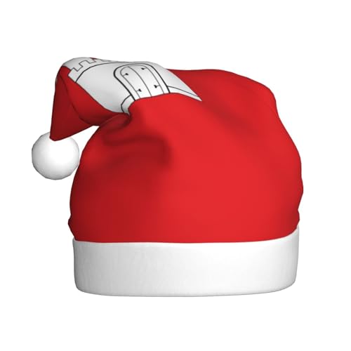 Festliche Weihnachtsmützen mit Hamburger Flagge für Erwachsene – gemütliche Nikolausmütze für Männer und Frauen, Neujahrsparty-Zubehör, Rot von BOXILTD