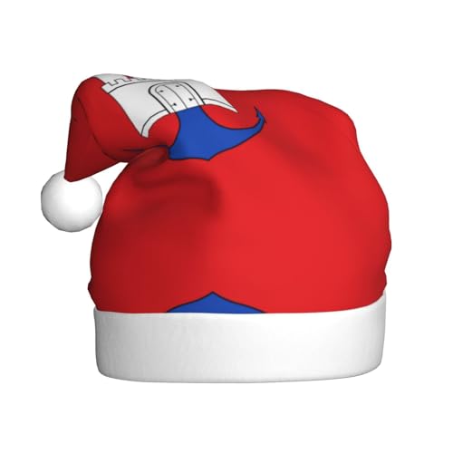 Festliche Weihnachtsmützen mit Hamburger Flagge für Erwachsene – gemütliche Nikolausmütze für Männer und Frauen, Neujahrsparty-Zubehör, Rot von BOXILTD
