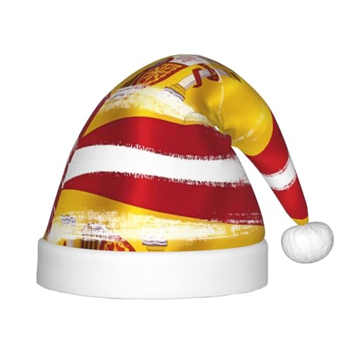 Spanien Flagge Weihnachtsmütze, Weihnachtsmützen für Jungen und Mädchen, Xmas Hut für Neujahr Festliche Party Dekoration, Rot Spanien Flagge Weihnachtsmütze, Weihnachtsmützen für Jungen und Mädchen, Xmas Hut für Neujahr Festliche Party Dekoration, Rot von BOXILTD