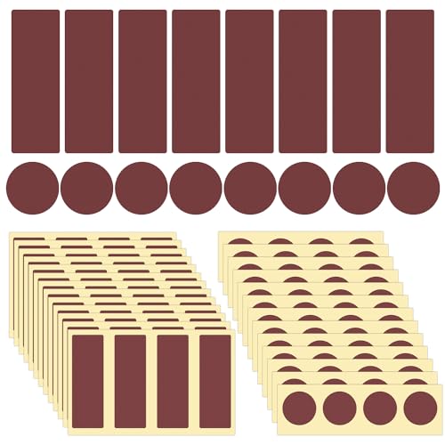 120 Stück Match Striker Papers mit Klebstoff, 60 Runde und 60 Rechteckige Match Striker Paper Match Striker Paper für den Austausch von Match Rack Beckenpapier (Braun) von BOXOB