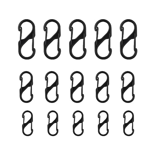 15PCS Reißverschluss Clip Diebstahlsicherung, Dual-Lock Karabinerhaken s Förmig Reißverschluss Clip on Rucksack Reißverschluss Diebstahlschutz für Zuhause Schlüssel Outdoor-Aktivitäten(3 Größen) von BOXOB
