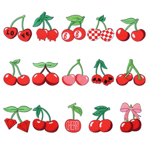 15stk Kirsch-Aufbügler-Patches, Ästhetisch Rote Kirsch-Gestickte Patches Süße Frucht Aufnäher-Reparatur-Applikation DIY-Accessoires für Damen Mädchen Kleidung Hüte Rucksäcke 15stk Kirsch-Aufbügler-Patches, Ästhetisch Rote Kirsch-Gestickte Patches Süße Frucht Aufnäher-Reparatur-Applikation DIY-Accessoires für Damen Mädchen Kleidung Hüte Rucksäcke von BOXOB