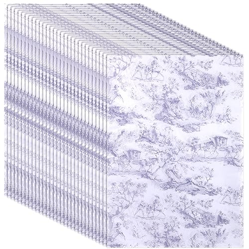 30 Blatt Seidenpapier, 50x35cm Geschenk Seidenpapier französischer Retro Druck Geschenkpapier Elegantes Dekoratives Seidenpapier für Geburtstage, Hochzeiten, Babypartys, DIY (Lila) von BOXOB