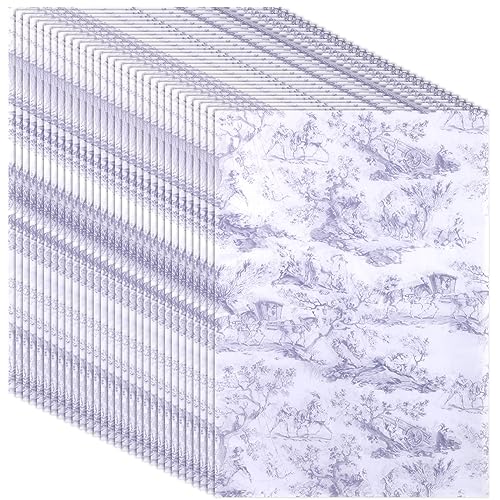 30 Blatt Seidenpapier, 50x35cm Geschenk Seidenpapier französischer Retro Druck Geschenkpapier Elegantes Dekoratives Seidenpapier für Geburtstage, Hochzeiten, Babypartys, DIY (Lila) von BOXOB