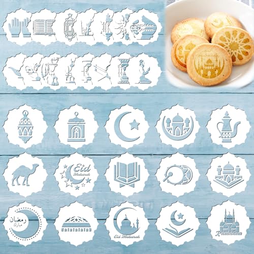 30stk Eid Mubarak Schablone, Wiederverwendbare Ramadan Schablone Eid Kaffee Dekorationsschablonen Vorlagen Formwerkzeuge für Kekse Brotbacken Malen Basteln Dekoration 30stk Eid Mubarak Schablone, Wiederverwendbare Ramadan Schablone Eid Kaffee Dekorationsschablonen Vorlagen Formwerkzeuge für Kekse Brotbacken Malen Basteln Dekoration von BOXOB