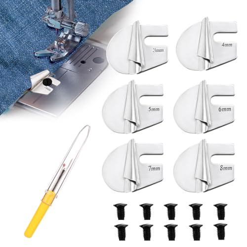 6 Stück Rollsaum Nähfuß, 3-8 mm Breiter Schmaler Rollsaum Druckfuß mit Nahttrenner und 10 Stichplattenschrauben Nähmaschinenaufsätze 6 Stück Rollsaum Nähfuß, 3-8 mm Breiter Schmaler Rollsaum Druckfuß mit Nahttrenner und 10 Stichplattenschrauben Nähmaschinenaufsätze von BOXOB