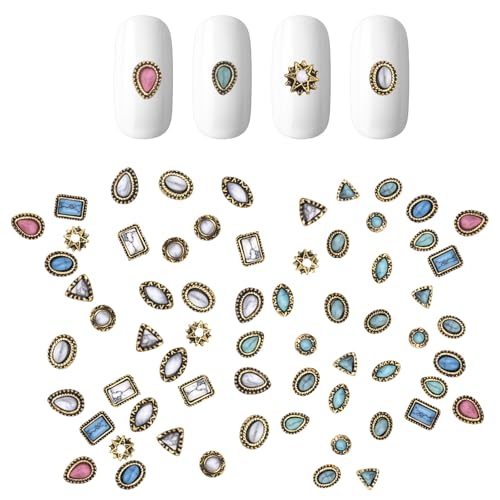 60 Türkisfarbene Nagelanhänger, 3D-Ausgehöhlte Vintage-Anhänger DIY Western-Nagelkunst Blaue Edelstein-Nagel-Accessoires für Maniküre Handyhülle und Basteldekor 60 Türkisfarbene Nagelanhänger, 3D-Ausgehöhlte Vintage-Anhänger DIY Western-Nagelkunst Blaue Edelstein-Nagel-Accessoires für Maniküre Handyhülle und Basteldekor von BOXOB