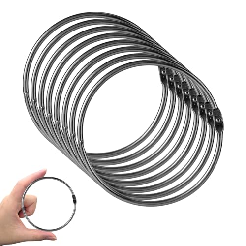 8 Stück Binderinge, 103mm Groß Metall Buch Büroklammerringe Schlüsselanhänger für Karteikarten Notizbücher Fotos Dokumente Akten Home Office Basteln Zubehör, Schwarz 8 Stück Binderinge, 103mm Groß Metall Buch Büroklammerringe Schlüsselanhänger für Karteikarten Notizbücher Fotos Dokumente Akten Home Office Basteln Zubehör, Schwarz von BOXOB