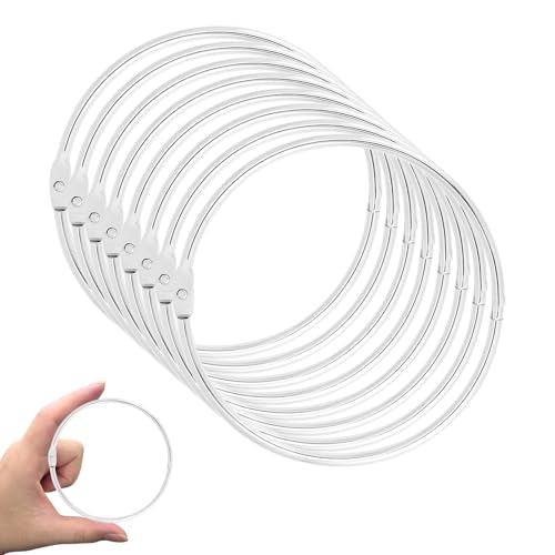 8 Stück Binderringe, 10,3cm Loseblatt Ringe Groß Metallringe für Karteikarten Lernkarten Papier Basteln Zuhause Büro Schule Zubehör von BOXOB