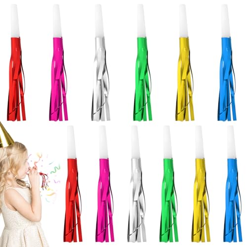 BOXOB 12stk Party Tröten mit Glitzerfransen, Bunte Geburtstags-Tröten Lustige Krachmacher Partygeschenke Kreischer für Geburtstag Neujahr Abschluss BOXOB 12stk Party Tröten mit Glitzerfransen, Bunte Geburtstags-Tröten Lustige Krachmacher Partygeschenke Kreischer für Geburtstag Neujahr Abschluss von BOXOB