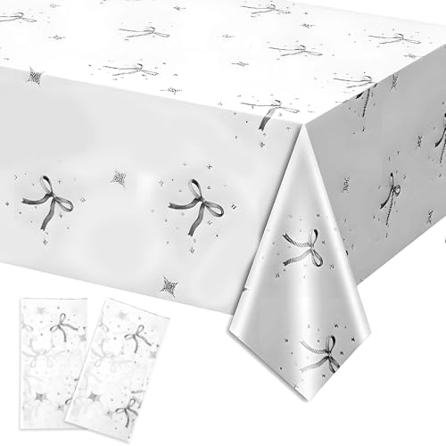 BOXOB 2 Teilige Schleifen Tischdecke, Schwarze Schleifen Geburtstagsdeko Wegwerfbare wasserdichte Plastik Partydeko für Mädchengeburtstage Baby Shower Junggesellinnenabschied & Feierzubehör BOXOB 2 Teilige Schleifen Tischdecke, Schwarze Schleifen Geburtstagsdeko Wegwerfbare wasserdichte Plastik Partydeko für Mädchengeburtstage Baby Shower Junggesellinnenabschied & Feierzubehör von BOXOB
