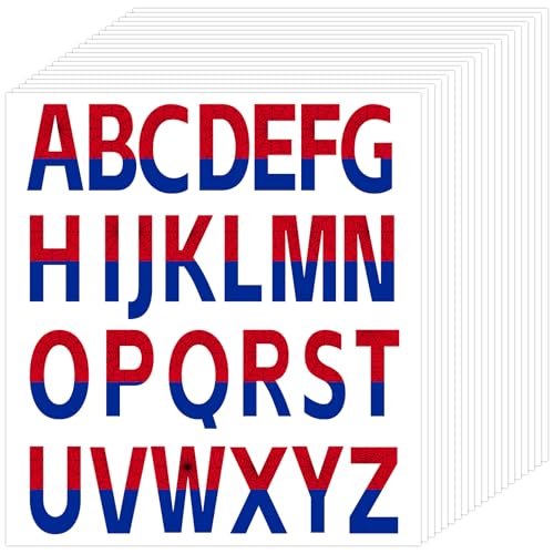 BOXOB 20 Blatt Blaue und Rote Buchstaben Aufkleber, Selbstklebende 4,4cm Spinne Alphabetaufkleber aus Vinyl Wasserfest Perfekte DIY-Dekoration für Tür Fenster Wasserflasche Auto Plakattafel von BOXOB