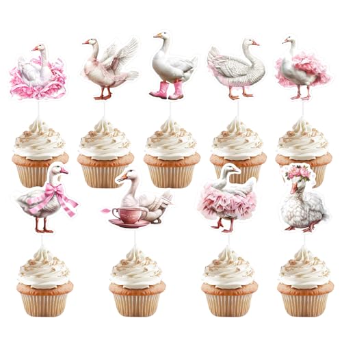 BOXOB 36 Stück Geburtstagsdeko Gans, Bezaubernde Gänse-Geburtstagsdeko Perfekt für Tier-Mottopartys Babyparty-Kuchendekorationen und Partyzubehör BOXOB 36 Stück Geburtstagsdeko Gans, Bezaubernde Gänse-Geburtstagsdeko Perfekt für Tier-Mottopartys Babyparty-Kuchendekorationen und Partyzubehör von BOXOB